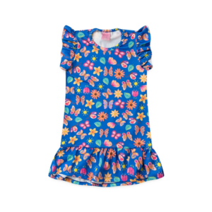 Vestido Infantil Verão Feminino Flores e Borboletas