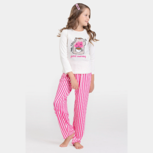Pijama Infantil Manga Longa Feminino Good Morning